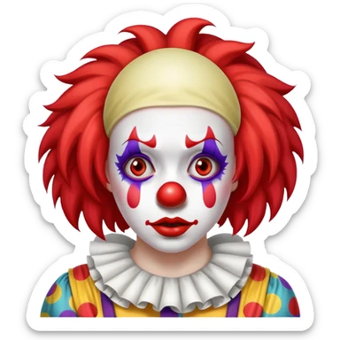 a woman making a bad decision and acting like a foolish clown sticker