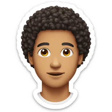 Lightskin guy with curly taper afro sticker