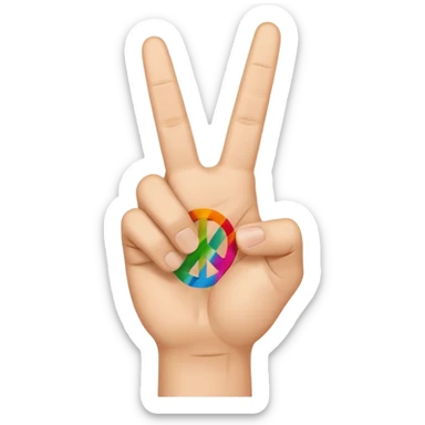 Peace sign with thumb sticking out sticker