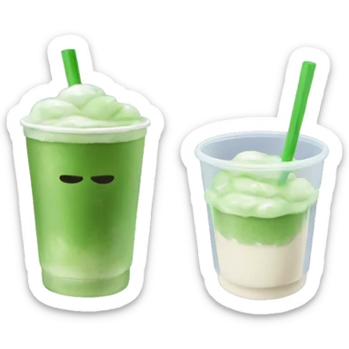 iced matcha in a plastic cup sticker