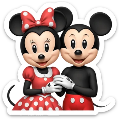 Mickey Mouse and Minnie mouse sticker