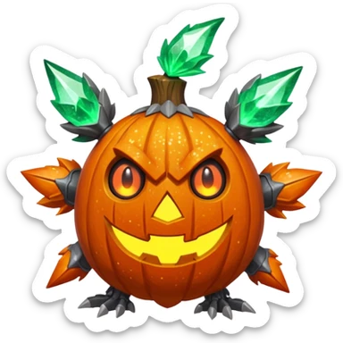 elemental sparkly sparky woody deadly cybernetic spooky Pumpkaboo-Barbaracle-Terrakion-Trevenant-Pokémon-Fakémon-hybrid-creature sticker
