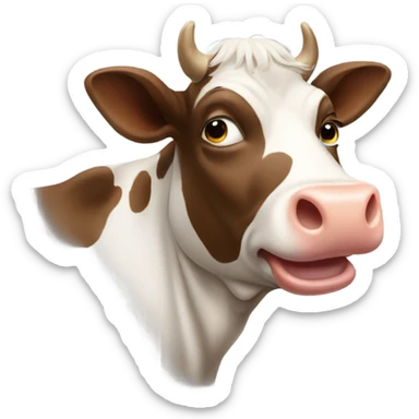 a cow shushing someone  sticker