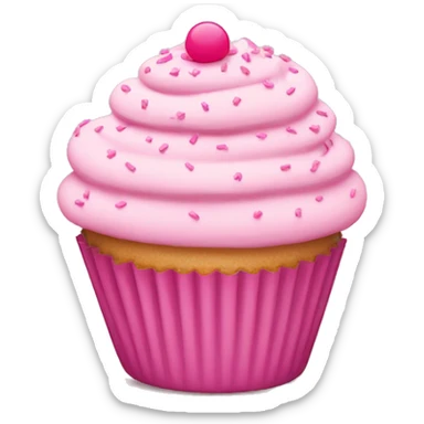 light pink cupcake with pink sprinkles  sticker