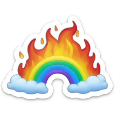 rainbow fire sticker