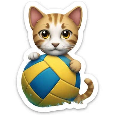 a cat playing waterpolo sticker