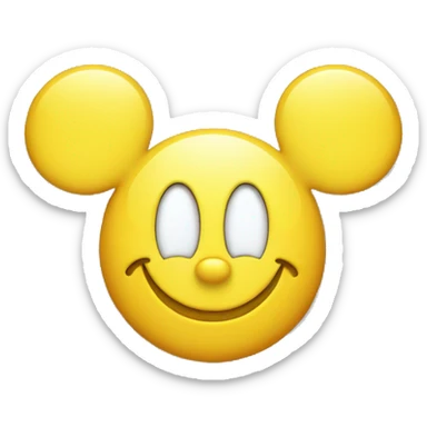 Basic Yellow Smiley face with Mickey ears sticker