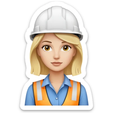 Mulher loira com capacete de obra sticker
