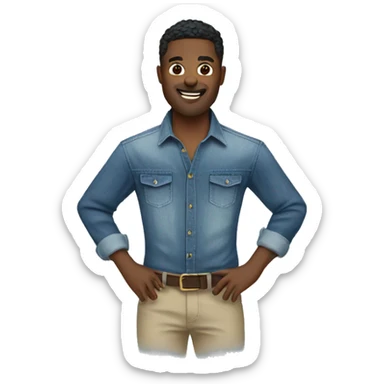 stylish male in denim button down shirt sticker