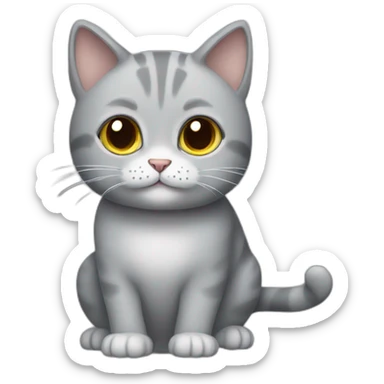 Cute grey cat, not fat sticker
