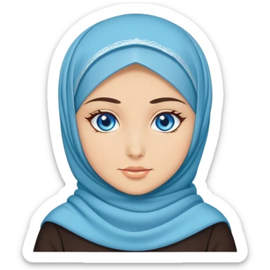 Turkish beautiful finish Konya girl blue eyes and hijab and cultural dress sticker