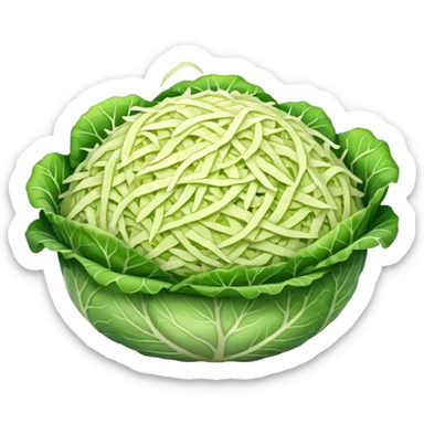 a big pile of grated cabbage without leaves sticker