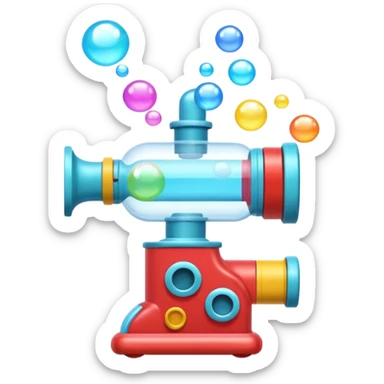süngerbubble machine object icon, small bubble blower device, bubbles floating out, colorful toy-like design, 3D cartoon, mobile game icon style, centered, clean background, no text, no watermark
 sticker