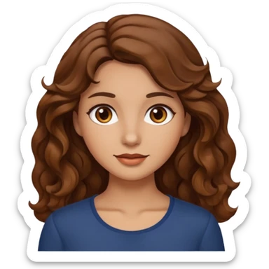Mujer morena pelo ondulado sticker