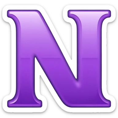 purple letter N sticker