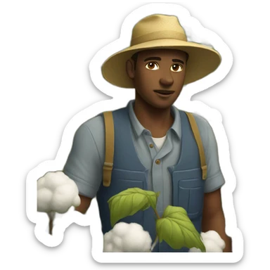 cotton-field-worker sticker