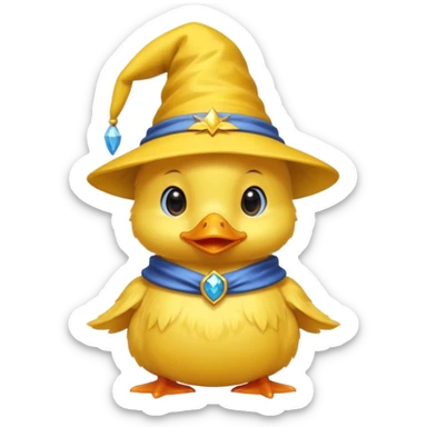 baby duck with wizard hat
 sticker