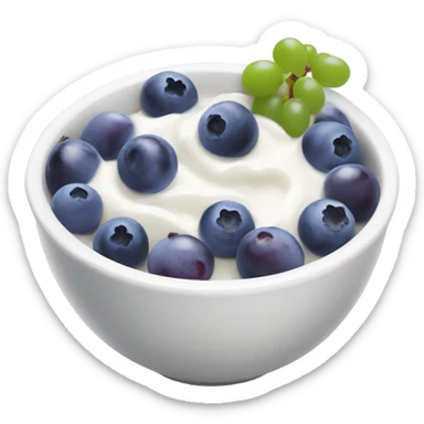 yoghurt bowl with grapes and blueberries sticker