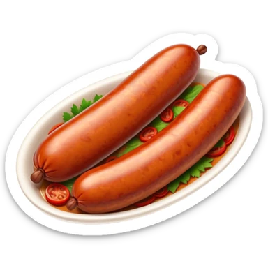 Chorizo Cinematic Realistic Chorizo Dish Emoji, depicted as a single, perfectly spiced sausage, rendered with rich textures and dynamic, appetizing lighting. sticker