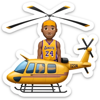 Kobe Bryant flying helicopter  sticker