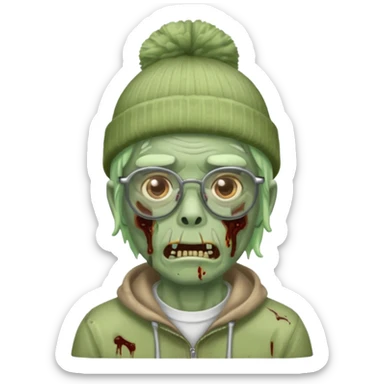 Hazme un zombie con gafas y un gorro de drip sticker