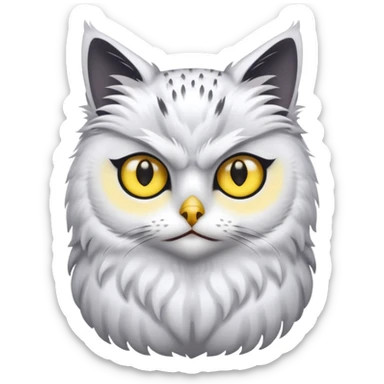 Gato con cuerpo de buho sticker