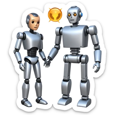 Robot killing a man sticker