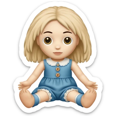 rag doll with button eyes sticker