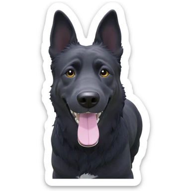 playful dog in sunny field sticker