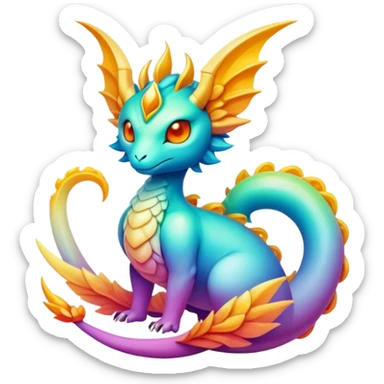 Epic divine legendary complex detailed gradients aesthetic-scenery-Fakémon-creature sticker