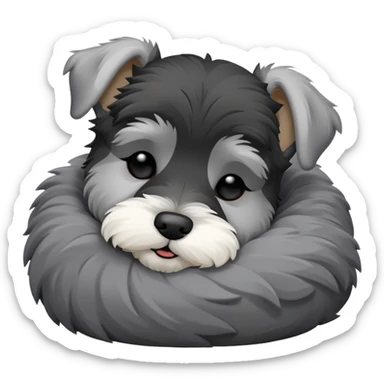 schnauzer sleeping sticker