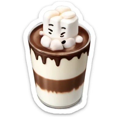 Chocolade melk met marshmallows  sticker