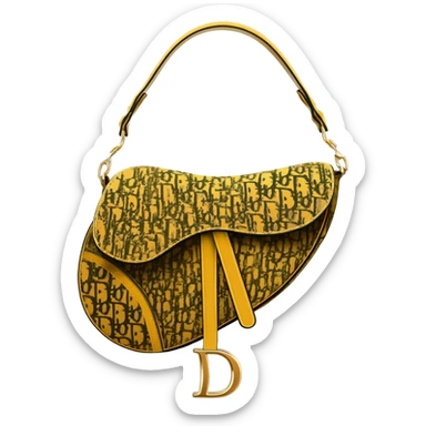 yellow dior printed saddle bag sticker