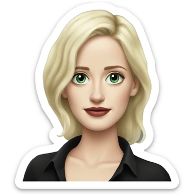 Eva Green with blonde hair in black shirt sticker
