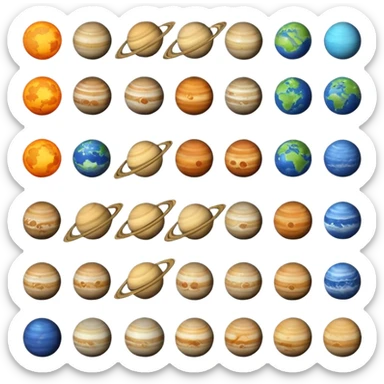 12 planets emojis I need a line for each planet mercury sticker