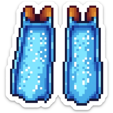 Make the diving flippers blue, keep the original style, no background. sticker