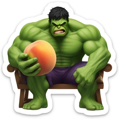 the hulk spanking a peach  sticker