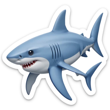 A shark with three legs wearing blue Nike shoes sticker