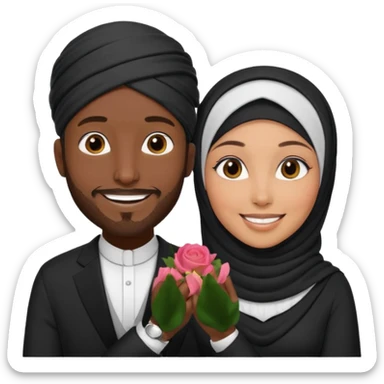 Mixed hijabi wife only  black husband black   sticker