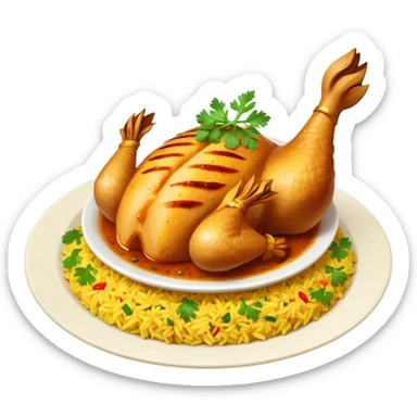 Karachi chicken Biryani emoji with leg piece  sticker