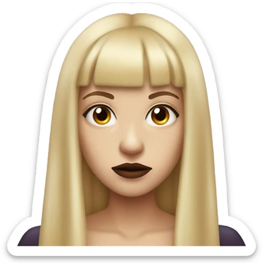beautiful vampire woman with long blonde straight hair and bangs and hazel eyes serious expression sticker