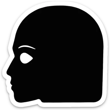 completely flat black silhouette, no facial features sticker