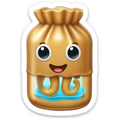 Peanut butter cute jellyfish money bag sticker