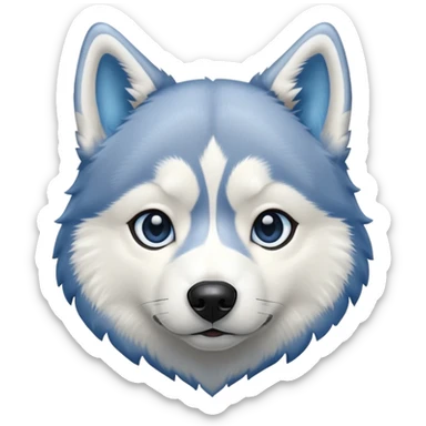 Husky with grey and white fur, with a hint of blue  sticker