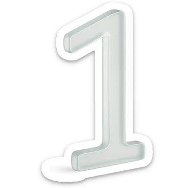 The number 1 in a thin font sticker