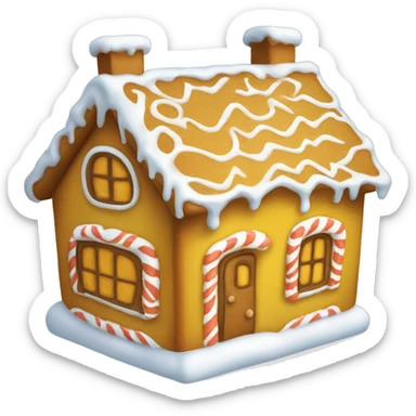 Cosy yellow gingerbread house  sticker