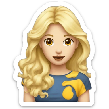 Homme blond bisous sur la joue d’une femme blonde sticker