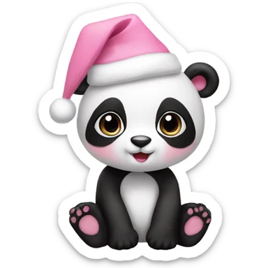 christmas baby pink panda  sticker