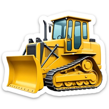Design a bulldozer truck with a large front blade sticker