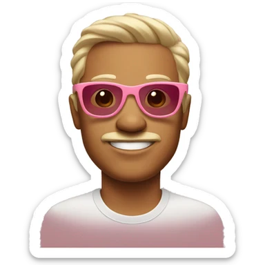 cool dude in rose-colored glasses sticker